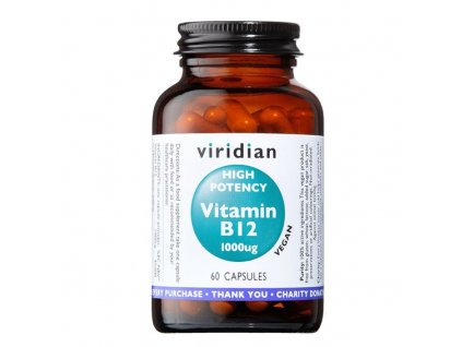 High Potency Vitamin B12 1000ug 60 kapslí Viridian