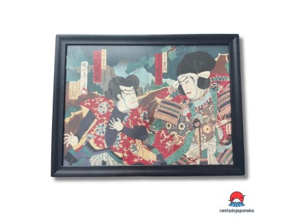 Japonský dřevotisk "Naštvaný samuraj" (1882) - Chikanobu