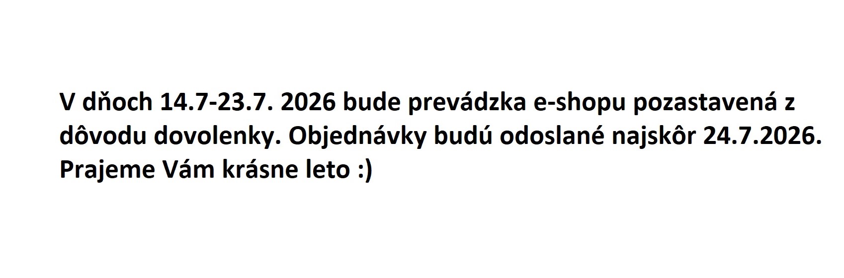Prevádzka zatvorená