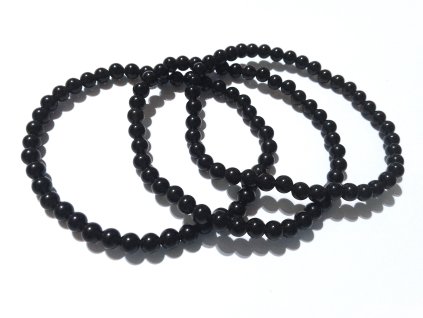 Obsidián náramok guličky 4 mm