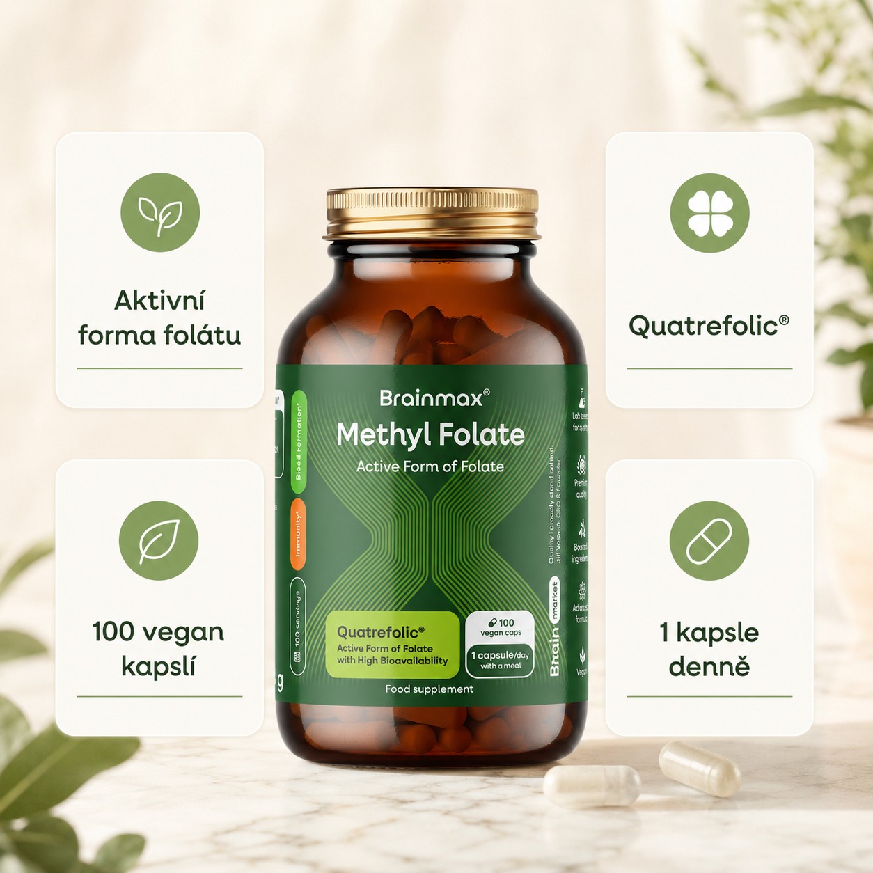BrainMax Methyl Folate – hlavní benefity aktivní kyseliny listové