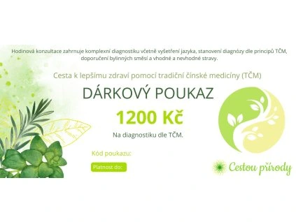 Dárkový poukaz na diagnostiku dle TČM