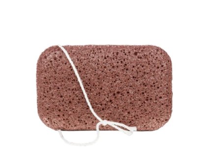 Kongy Konjaková houbička na tělo - růžový jíl - cestouprirody.eu