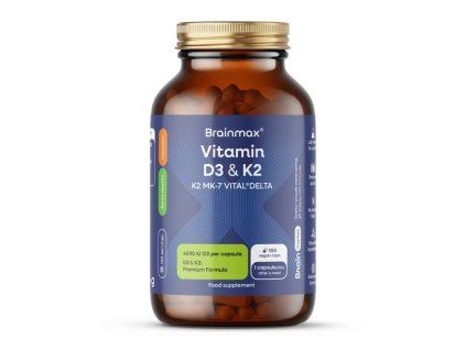 BrainMax Vitamin D3 & K2, D3 4000 IU  100 kapslí