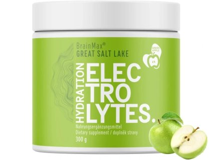 BrainMax Hydration Electrolytes, hydratační elektrolyty, jablko, 30 dávek, 300 g - cestouprirody.cz