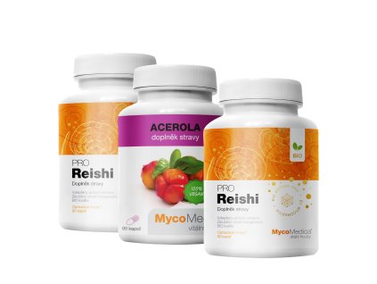 MycoMedica Reishi PRO 2× 90 kapslí + Acerola 90 kapslí