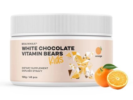 BrainMax KIDS White Chocolate Vitamin Bears, Orange, 120 g (60 ks) - cestouprirody.eu