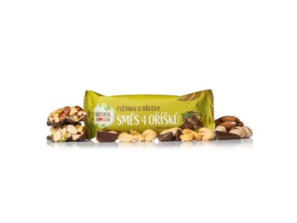 NaturalProtein Ořechová tyčinka - směs 4 ořechů - cestouprirody.eu