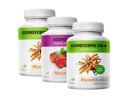 MycoMedica Cordyceps CS-4 2× 90 kapslí + Acerola 90 kapslí