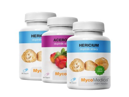 MycoMedica Hericium 2× 90 kapslí + Acerola 90 kapslí