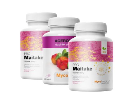 MycoMedica Maitake PRO 2× 90 kapslí + Acerola 90 kapslí