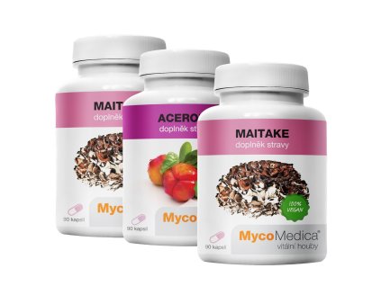 MycoMedica Maitake 2× 90 kapslí + Acerola 90 kapslí
