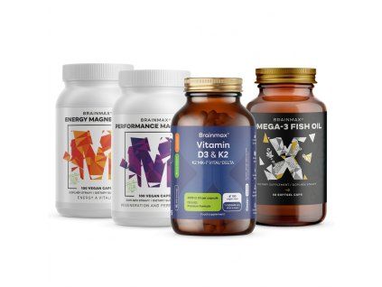 BrainMax Hořčík + D3/K2 + Omega-3 sada