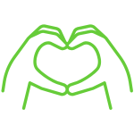 Na obrázku jsou dvě ruce, které společně tvarují srdce