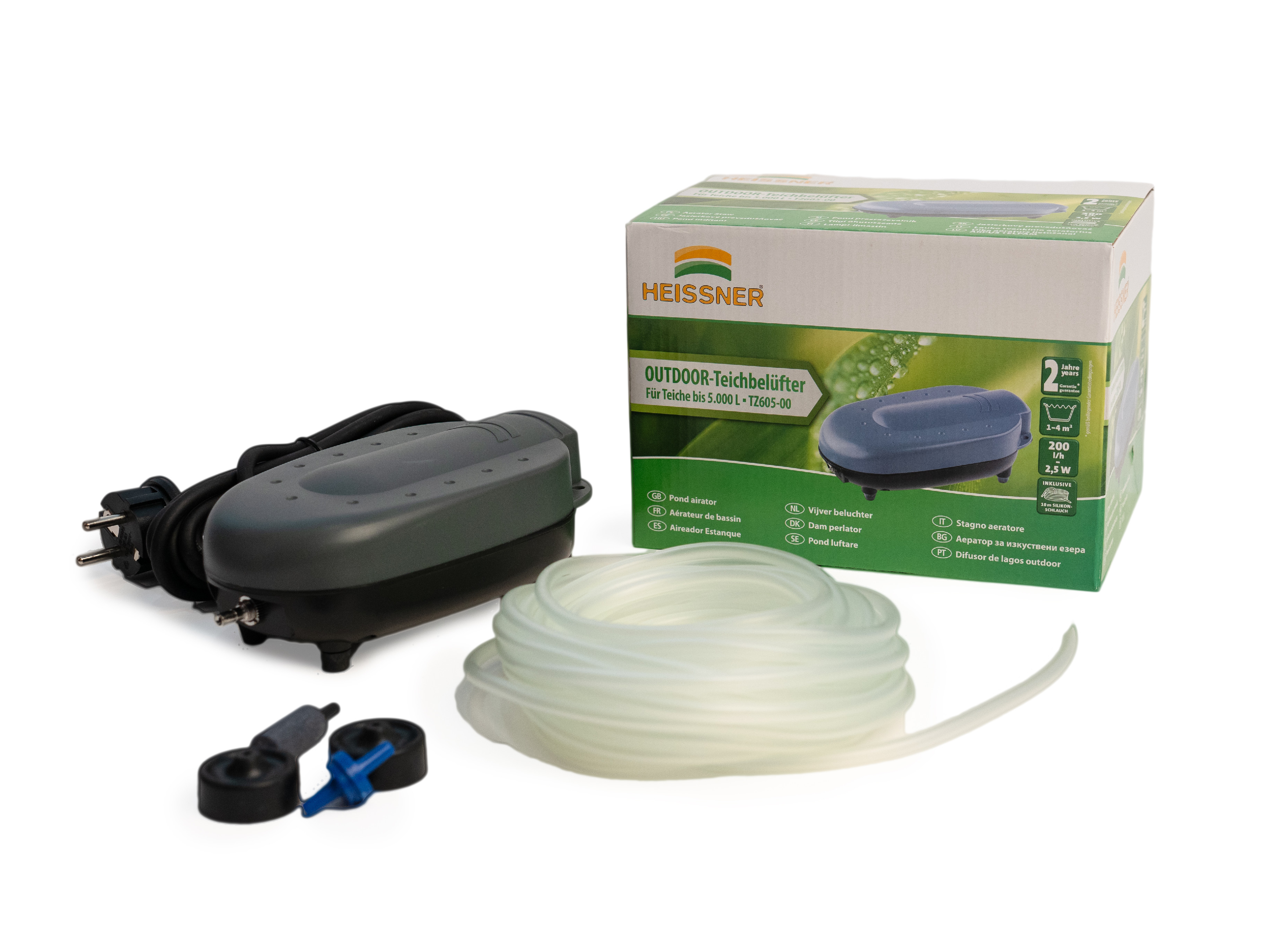 Heissner venkovní vzduchování 240 l/h, 4 W, do 5 m³ objemu jezírka, regulovatelné