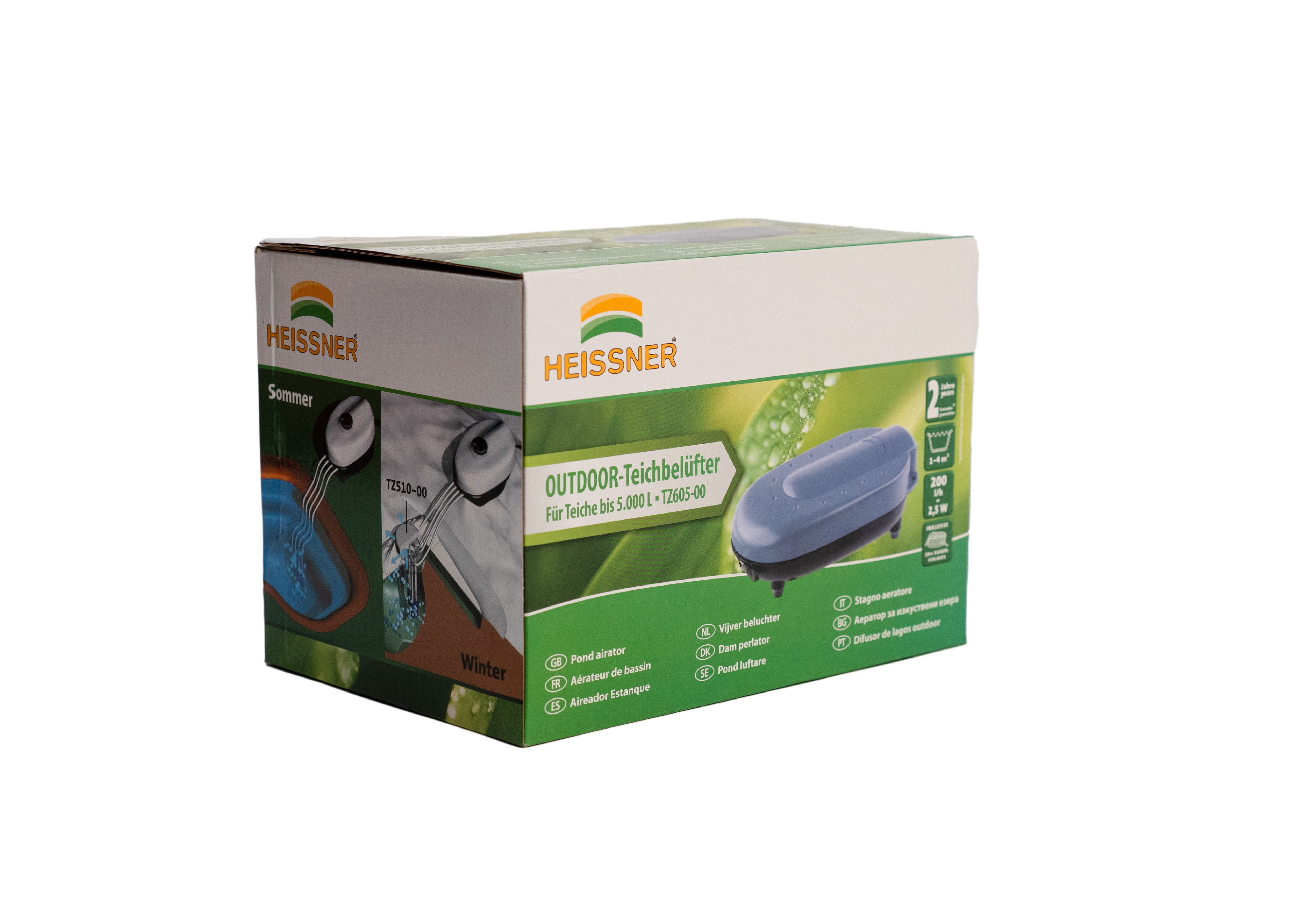 Heissner venkovní vzduchování 240 l/h, 4 W, do 5 m³ objemu jezírka, regulovatelné