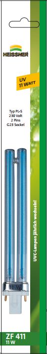 Heissner UV náhradní zářivka 11 W, PL-S, ZF411-00