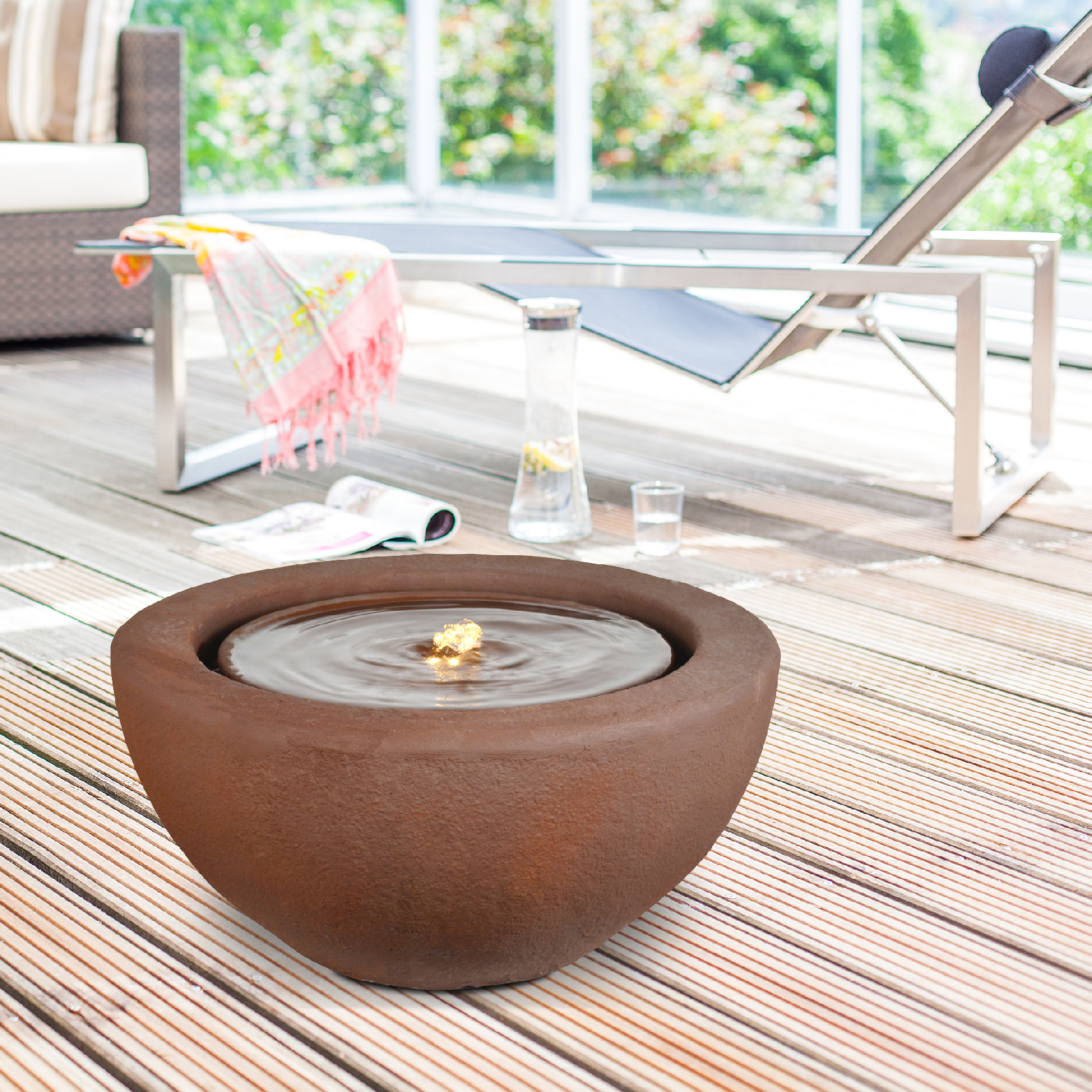 Fontána Heissner Half BALL LED, rusty 016602-17