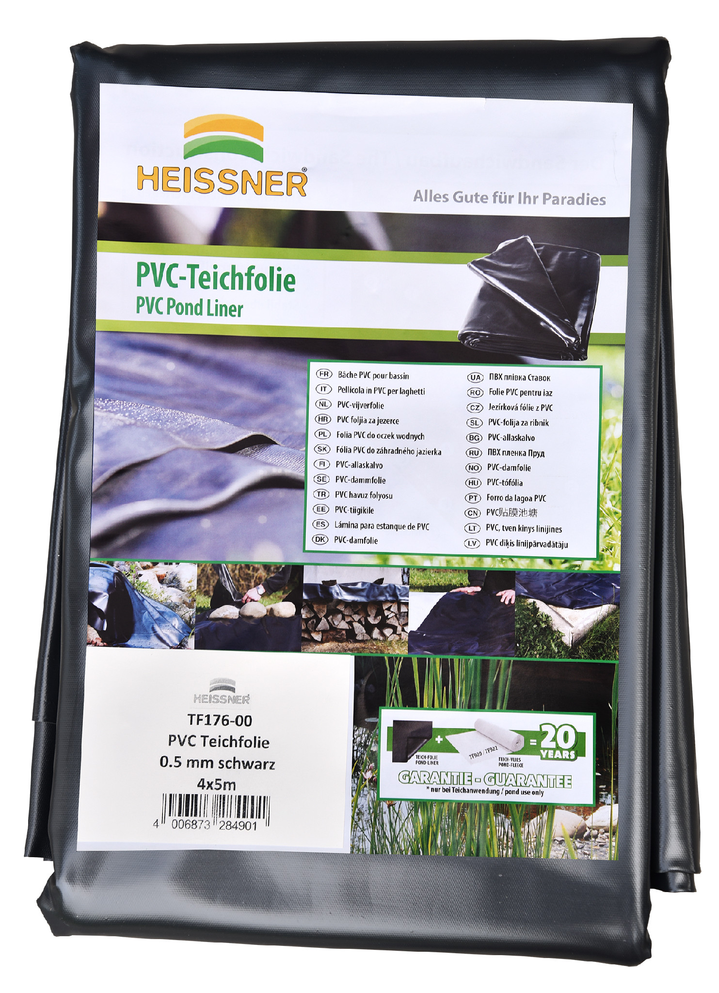 Heissner jezírková fólie PVC 6 x 5 m, síla 1 mm, do hloubky jezírka 1,5 m TF187-00