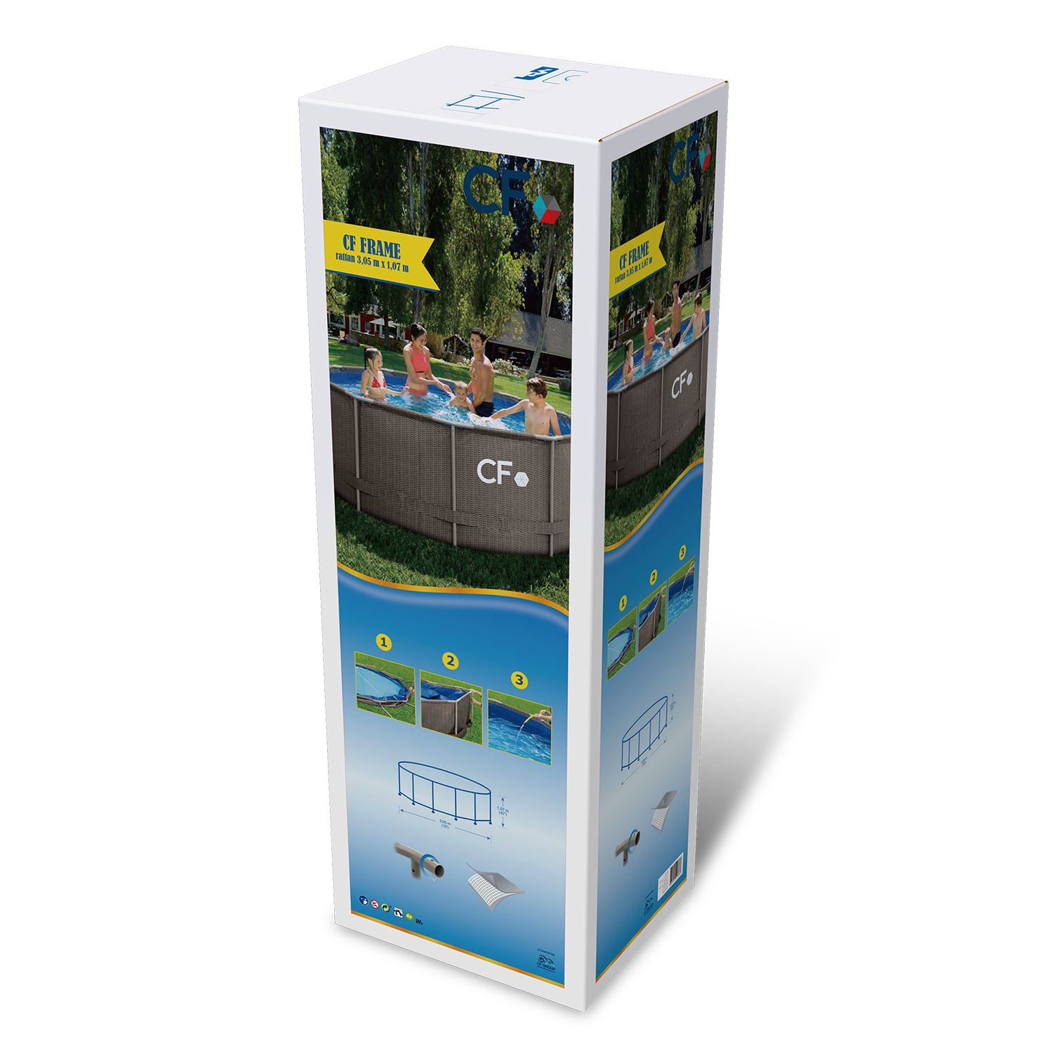 Bazén CF FRAME ratan - 305 x 107 cm