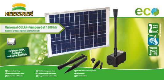 Sada solárního efektového čerpadla HEISSNER 1000 l/h vč. 2 efektů SP1000-00