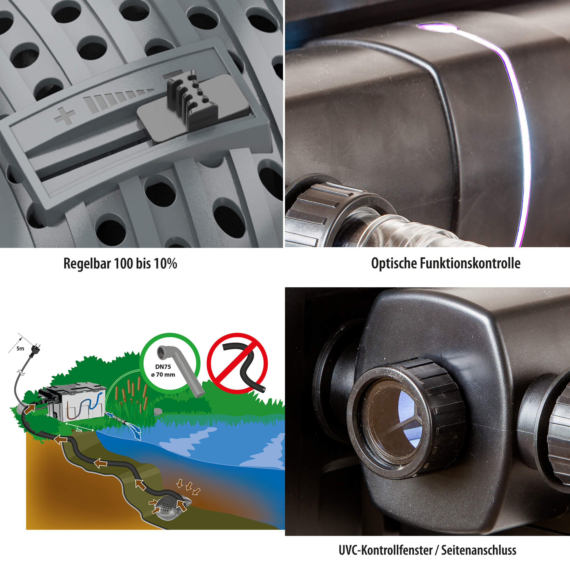 Heissner sada průtokové filtrace s čerpadlem 10000 l/h a UV 36W do 40 m3 FPU40000-00