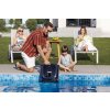 Father Putting Product in the Pool with Son and 2 Women 父子将产品放入水中