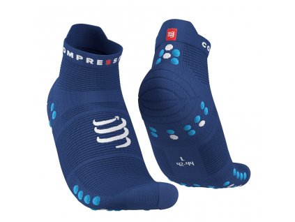 pro racing socks v4 0 run low sodalite fluo blue t2