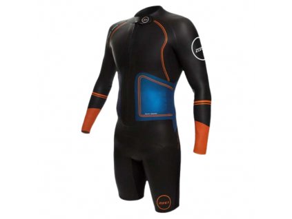 men s swim run evolution wetsuit with 8mm calf sleeves black blue orange CFshop.sk