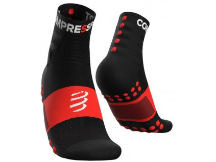 Dvojbalenie tréningových ponožiek Compressport Training socks red black CFshop.sk