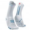 Compressport ponožky na behanie pro racing v4.0 white blue
