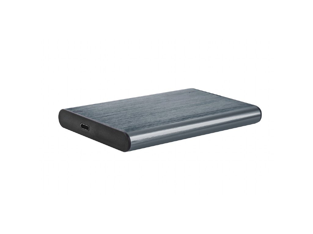 Externý box GEMBIRD pre 2,5" disky, USB 3.1, Type-C, brúsený hliník, šedý/ PN: