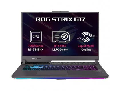 ASUS ROG Strix G17/R9-7845HX/32GB/1TB SSD/RTX 4060/17.3" WQHD/bez OS/Eclipse Gray/ PN: