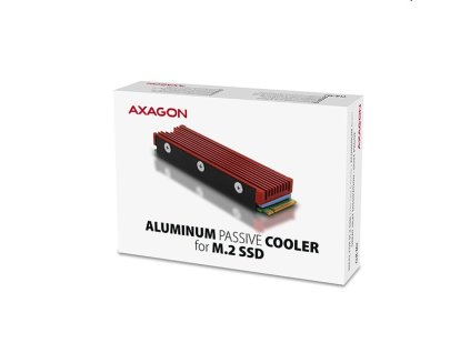 AXAGON CLR-M2, hliníkový pasívny chladič pre jedno aj obojstranný M.2 SSD disk, výška 12 mm/ PN: