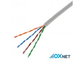 OXnet kábel UTP, Cat5E, drôt, PVC, Eca, box 100m - šedá