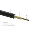 Optický kabel DROP FTTx SM 4x9/125, OS2 G.657A2, TB, LSOH, Eca, čierny, 1000m/ PN: