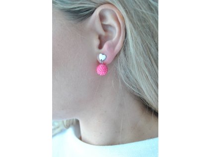 Náušnice Kuličky Dyed Transparent Bubble Gum Pink