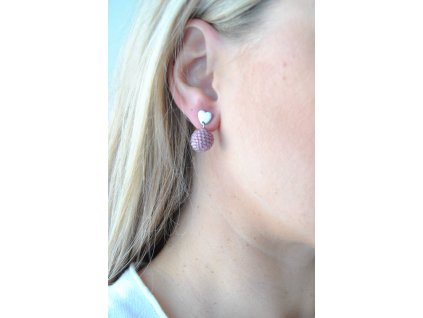 Náušnice Kuličky Matte Transparent Smoky Amethyst