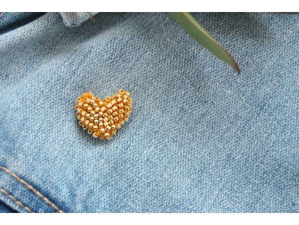 Brož MINI Srdíčko Metallic 24K Gold Plated