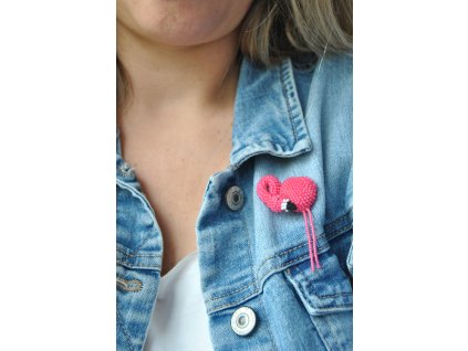 Brož PLAMEŇÁK Dyed Tr Bubble Gum Pink