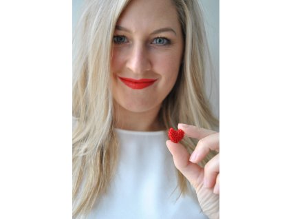 Brož Srdíčko MINI Matte Opaque Red
