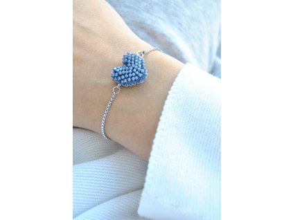 Srdíčkový náramek Opaque Blueberry Luster