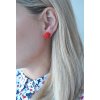 Náušnice Kuličkové pecky Matte Opaque Red