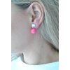 Náušnice Kuličky Dyed Transparent Bubble Gum Pink