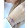 Srdíčkový náramek Matte Transparent Smoky Amethyst