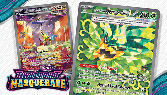 Pokémon TCG balíček Raging Bolt ex a Teal Mask Ogerpon ex