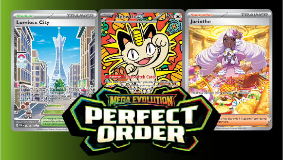 Krása ilustrací v Pokémon TCG: Mega Evolution—Perfect Order