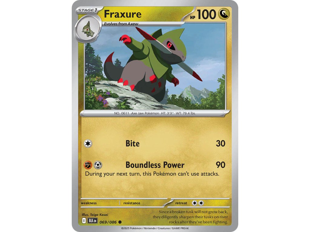Pokémon Fraxure (BLK 069)