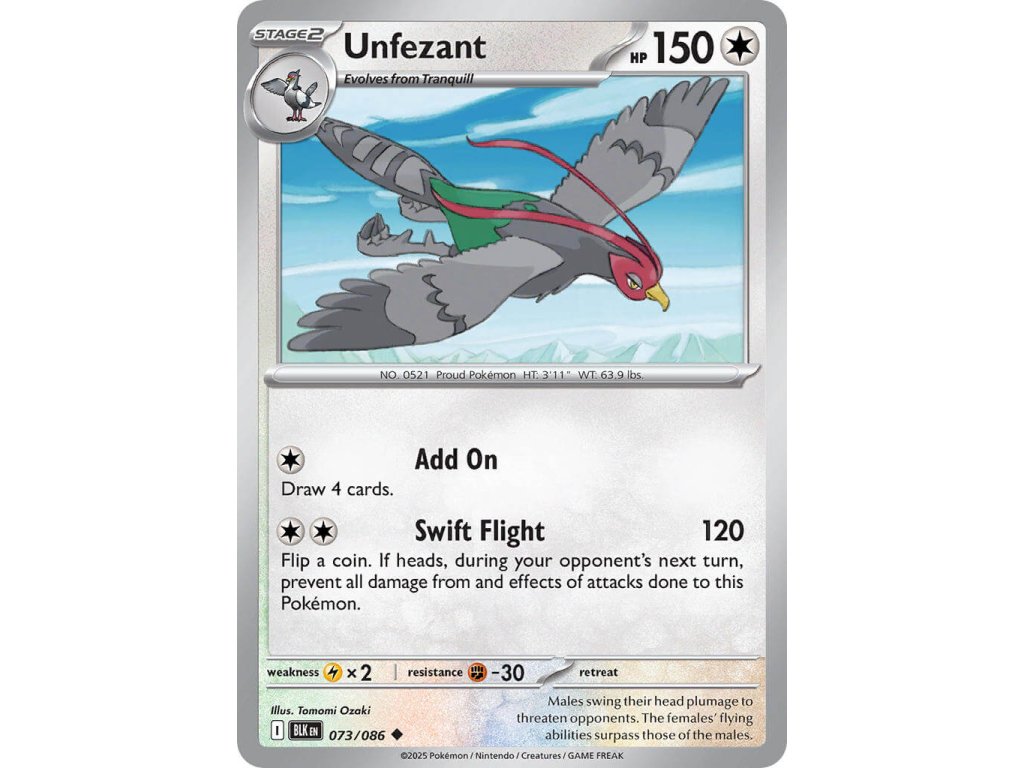 Pokémon Unfezant (BLK 073)