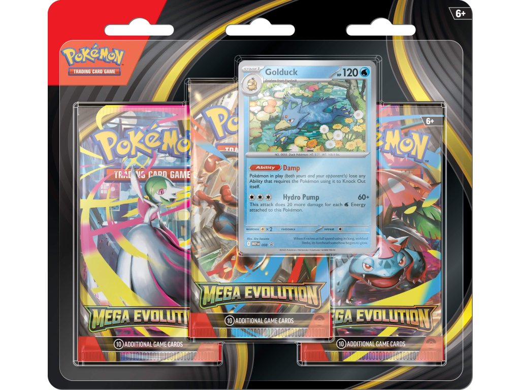 Pokémon TCG Mega Evolution - 3 Blister Booster Golduck